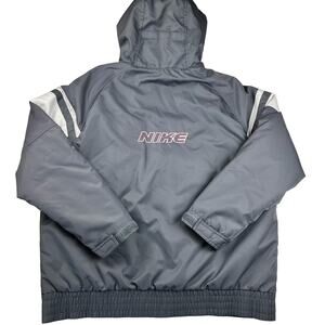 Nike Vintage Winter Hooded Jacket Coat Silver Tag Men's size XL Back Logo
